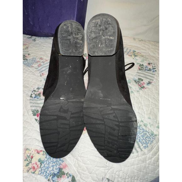 STUART WEITZMAN FASTTRAIN BLACK SUEDE BOOTIES 7.5N - Picture 8 of 9